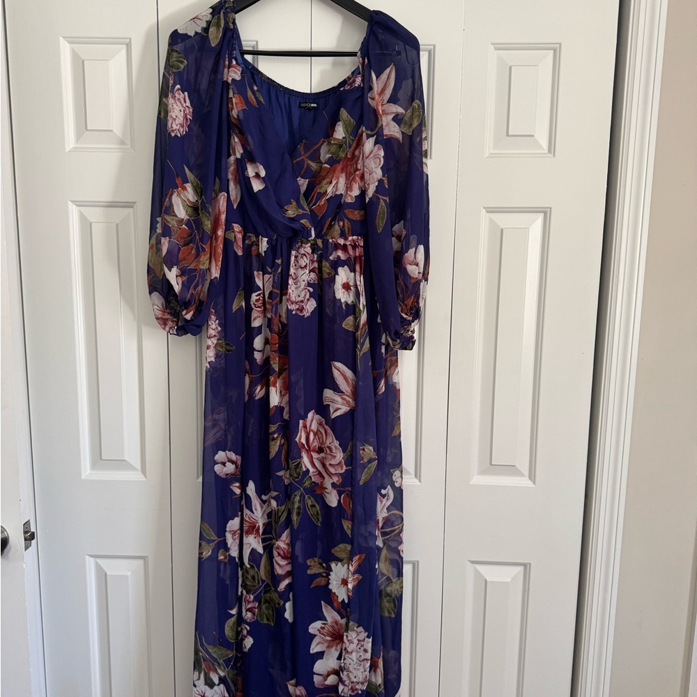 Floral Blue Maxi Dress